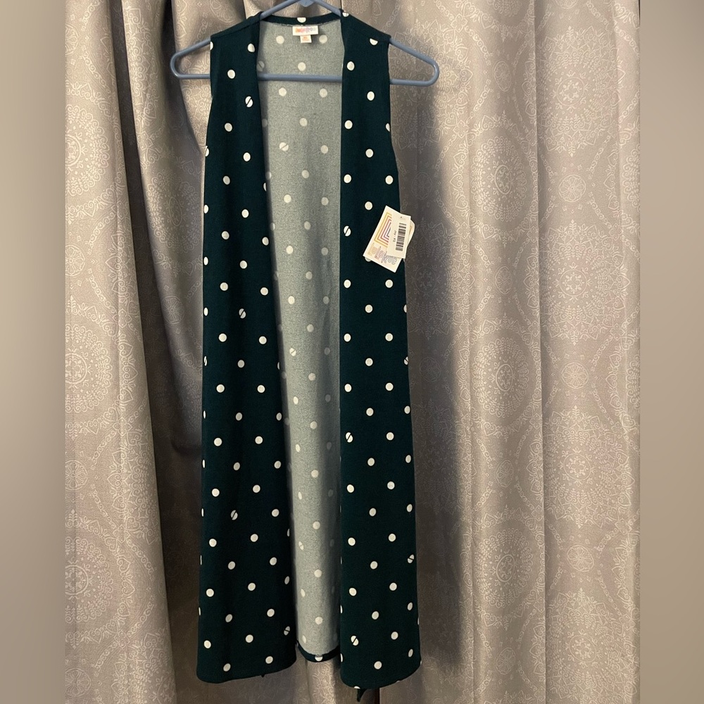 NWT Lularoe  Green like dark teal and White Polka Dot Joy.  Size XS